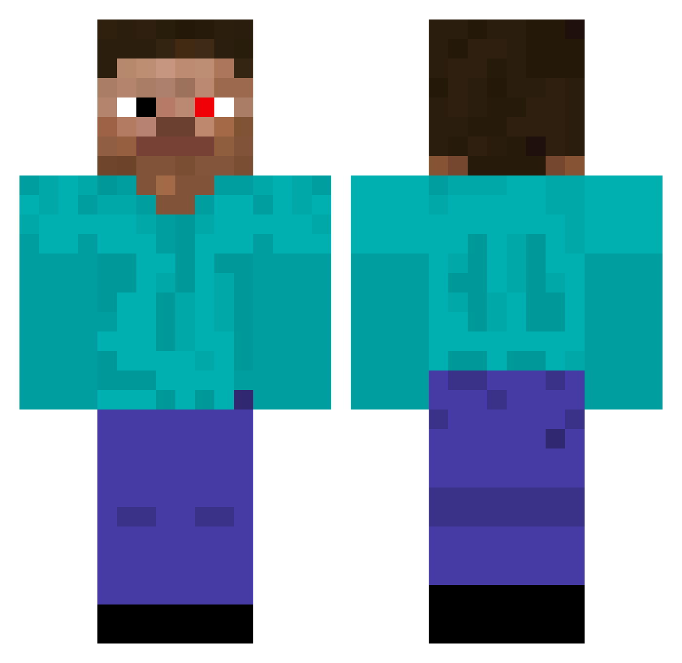 Ziomix22 Minecraft skin, front and back view
