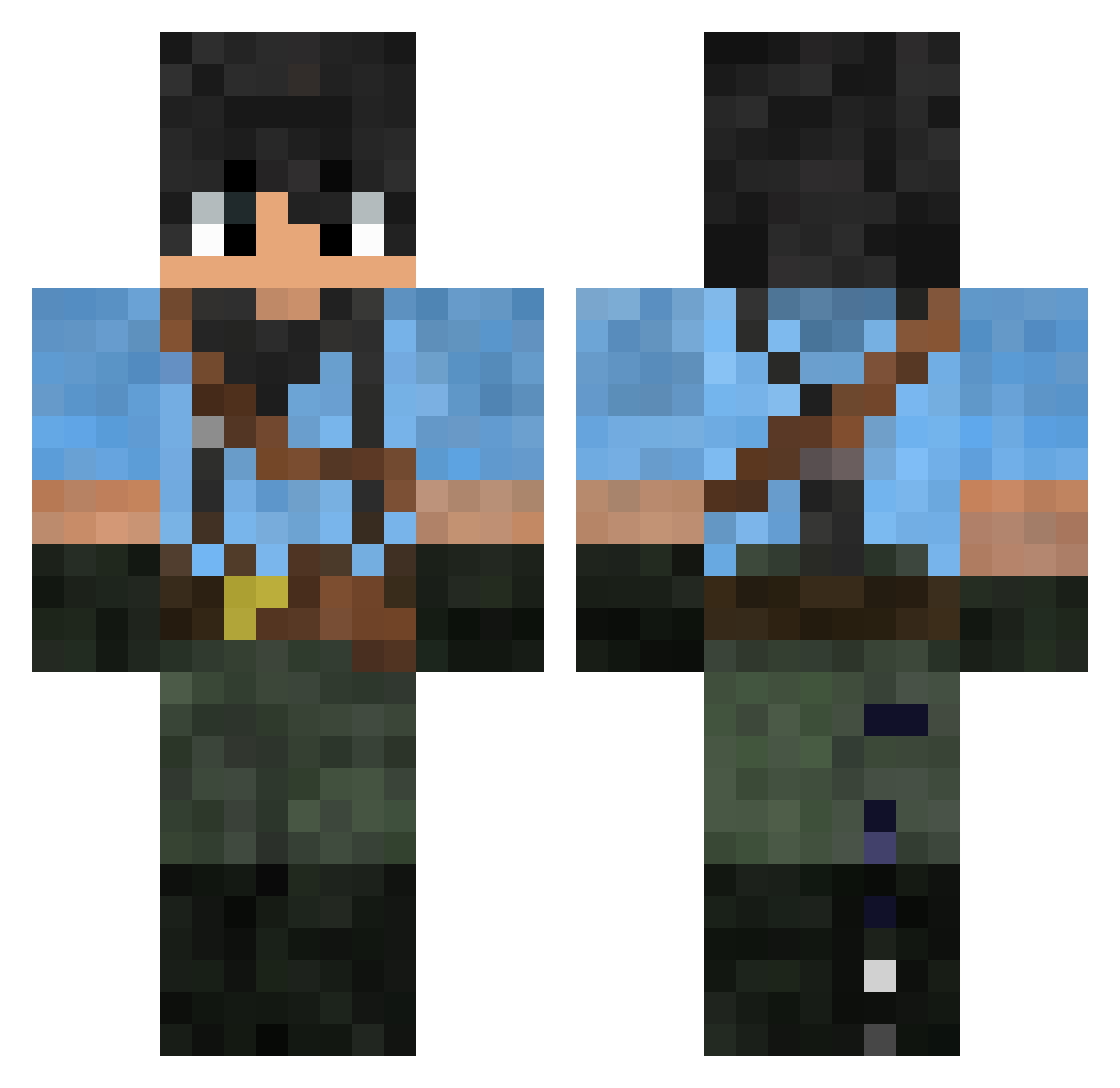 TchyonBeyond2099 Minecraft skin, front and back view