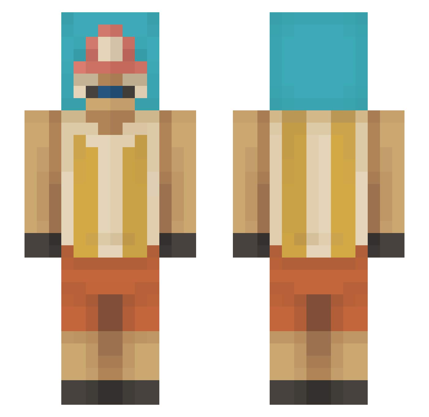 YutaruVT Minecraft skin, front and back view