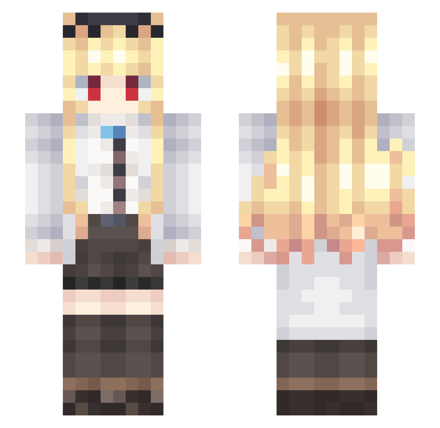 Arpeggiated Minecraft skin, front and back view