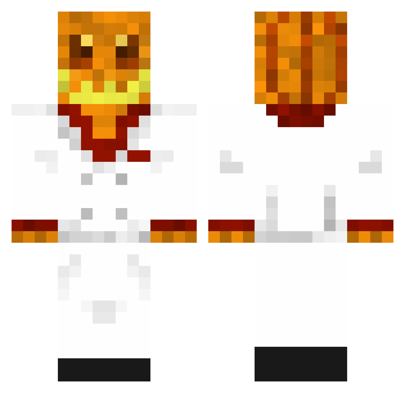 JSskelt0 Minecraft skin, front and back view
