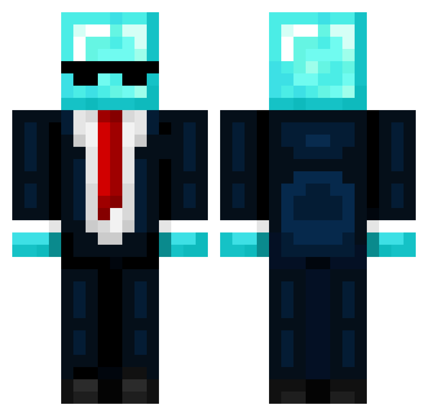 Spiyo Minecraft skin, front and back view