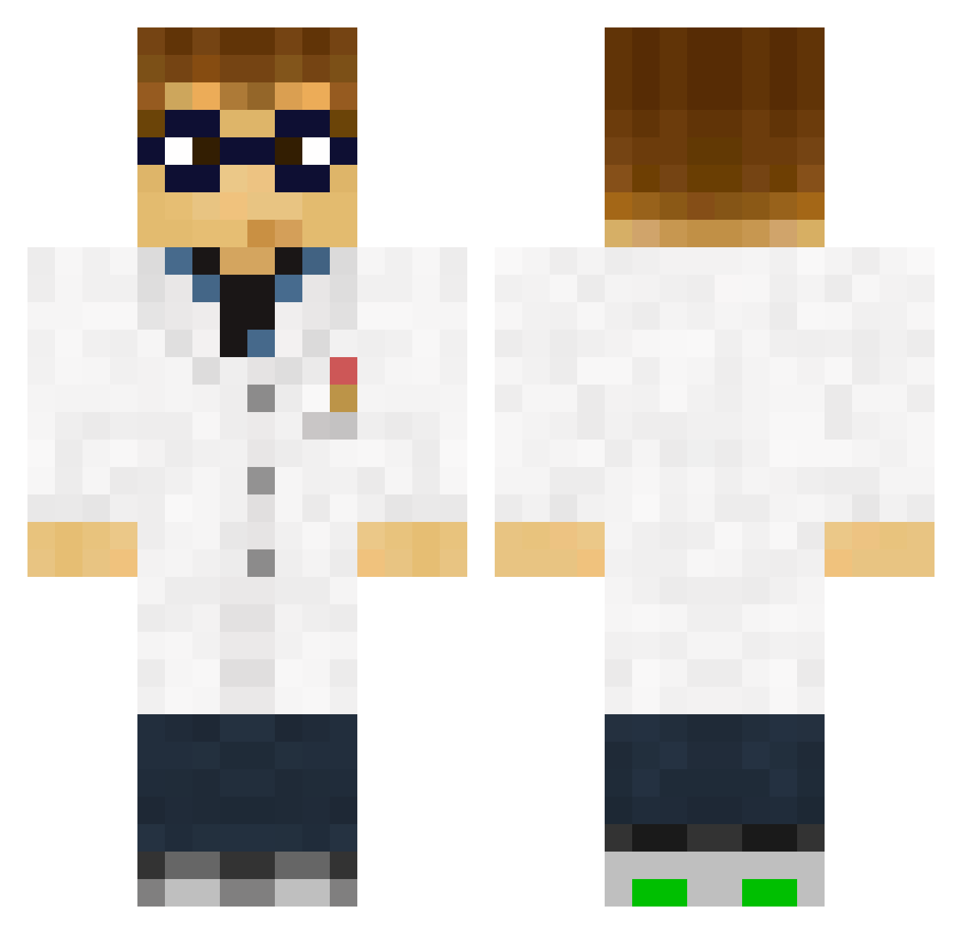 Plumpen Minecraft skin, front and back view