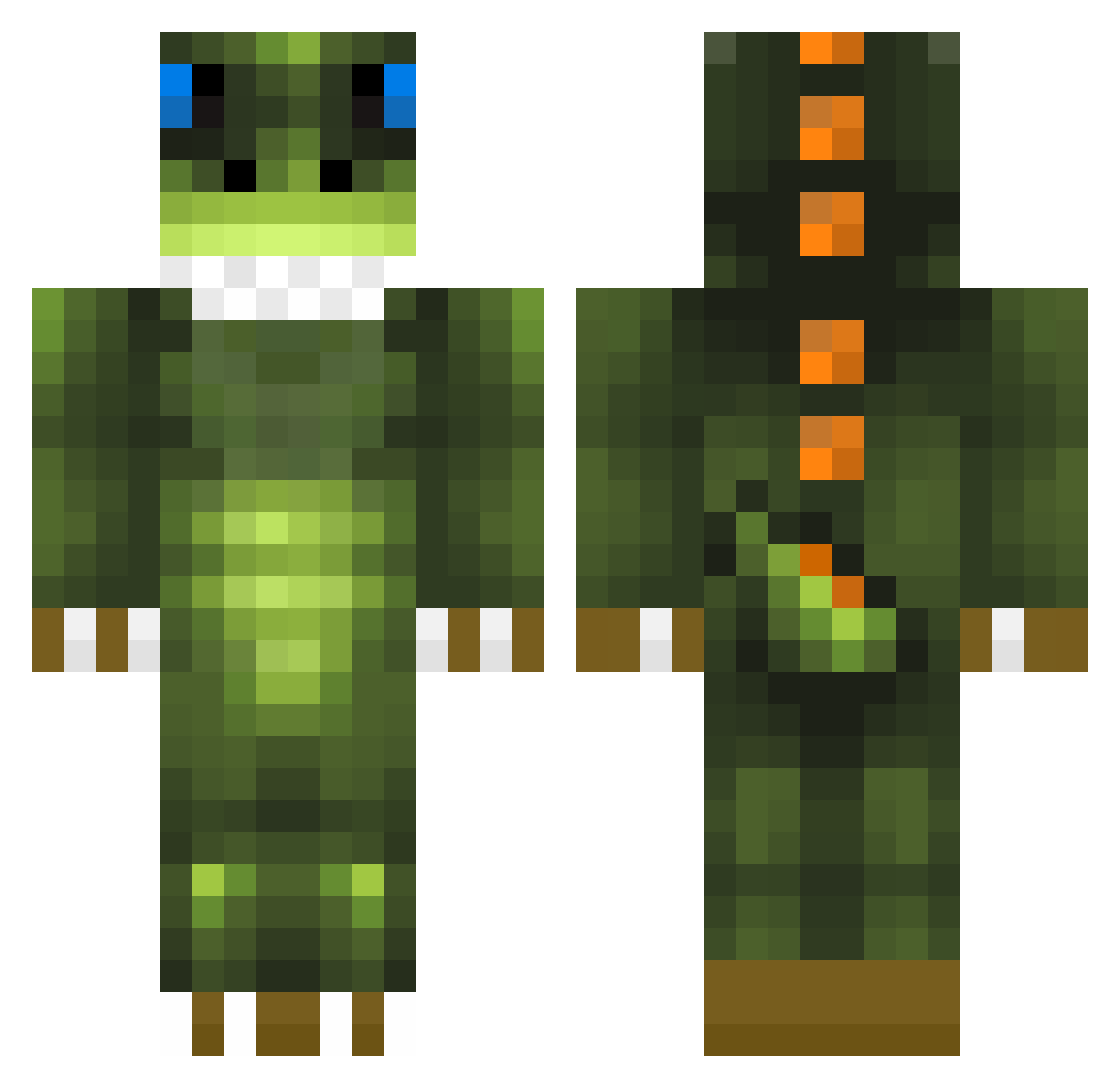 Crocolyee Minecraft skin, front and back view