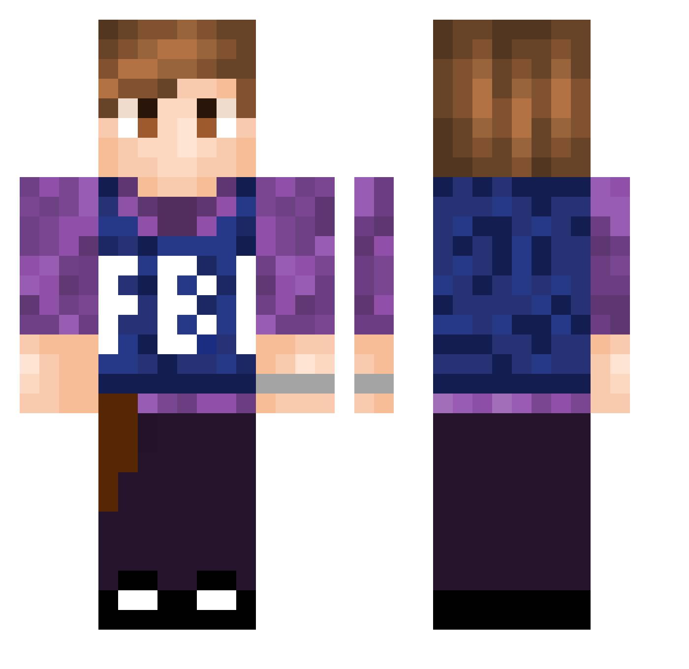 nextsemester_ Minecraft skin, front and back view