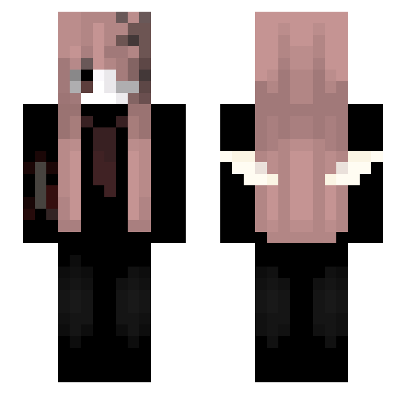 yuccasia Minecraft skin, front and back view