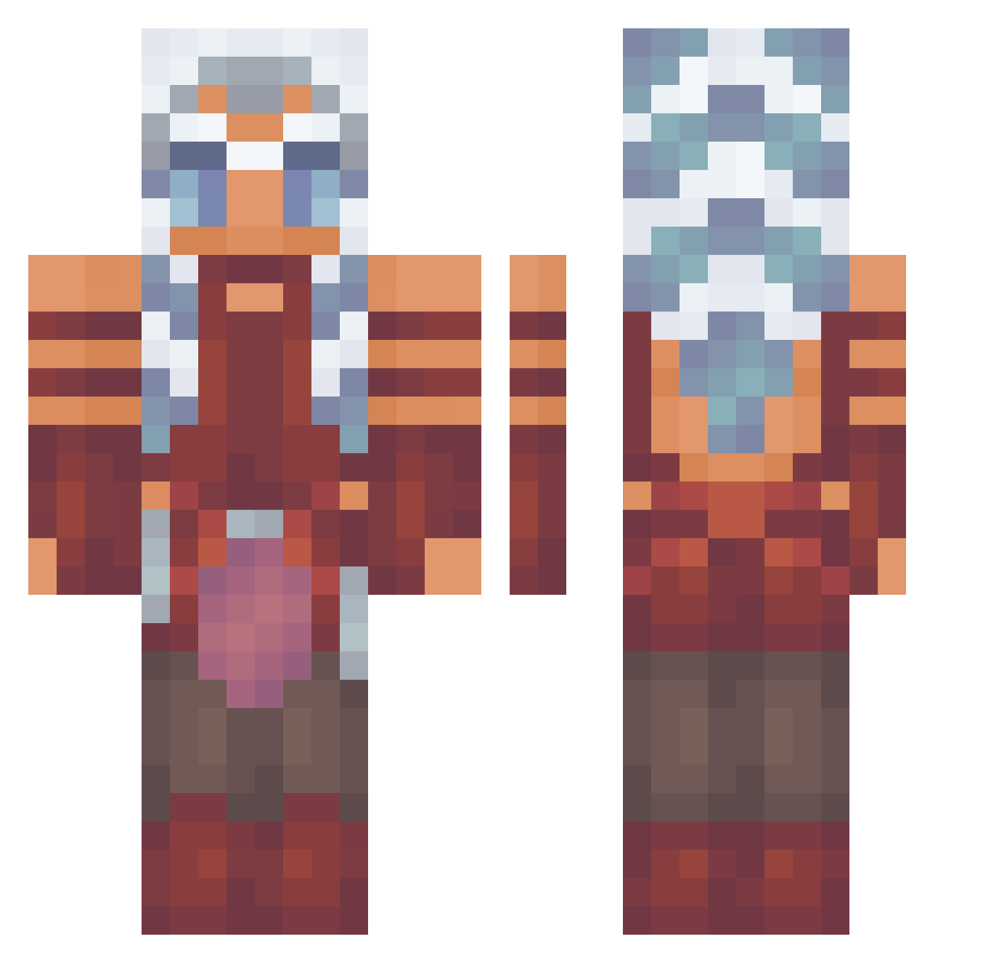 PabloZiomal Minecraft skin, front and back view