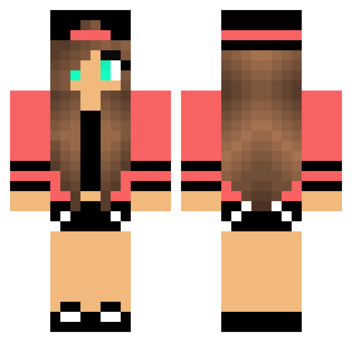 Anja_OS Minecraft skin, front and back view