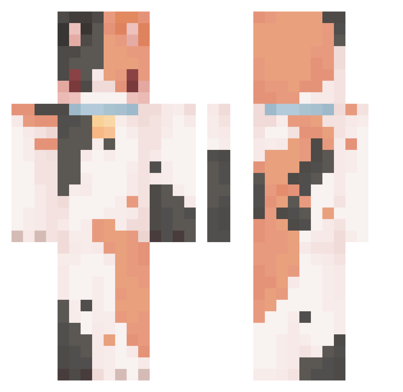 Devera Minecraft skin, front and back view