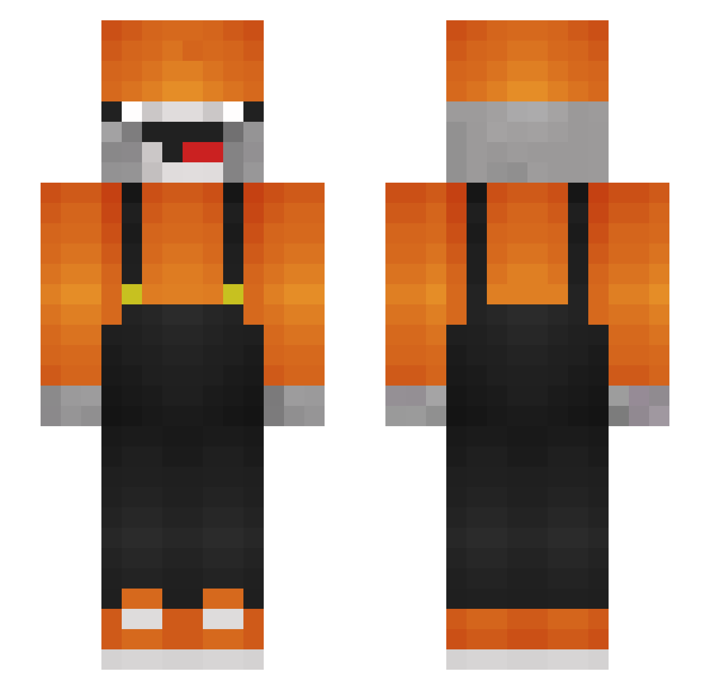 cosmospooky Minecraft skin, front and back view