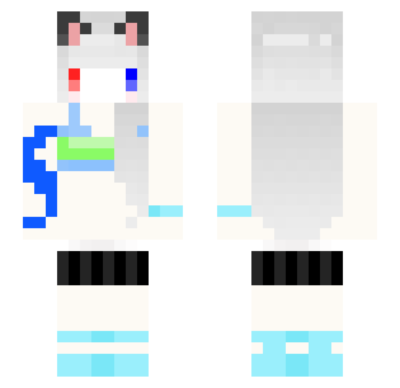Nikumanbaoz Minecraft skin, front and back view