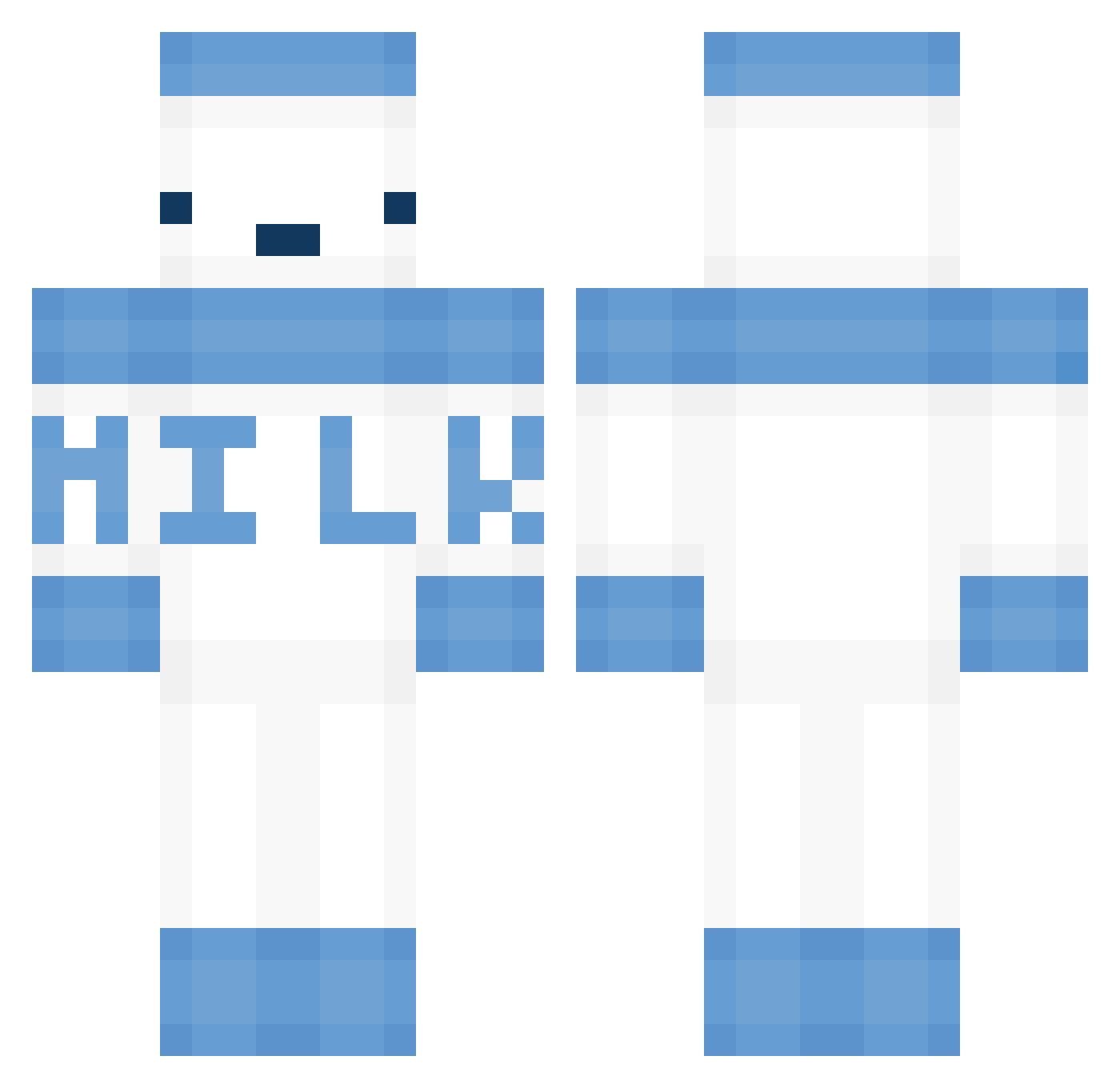 MrMilk0 Minecraft skin, front and back view