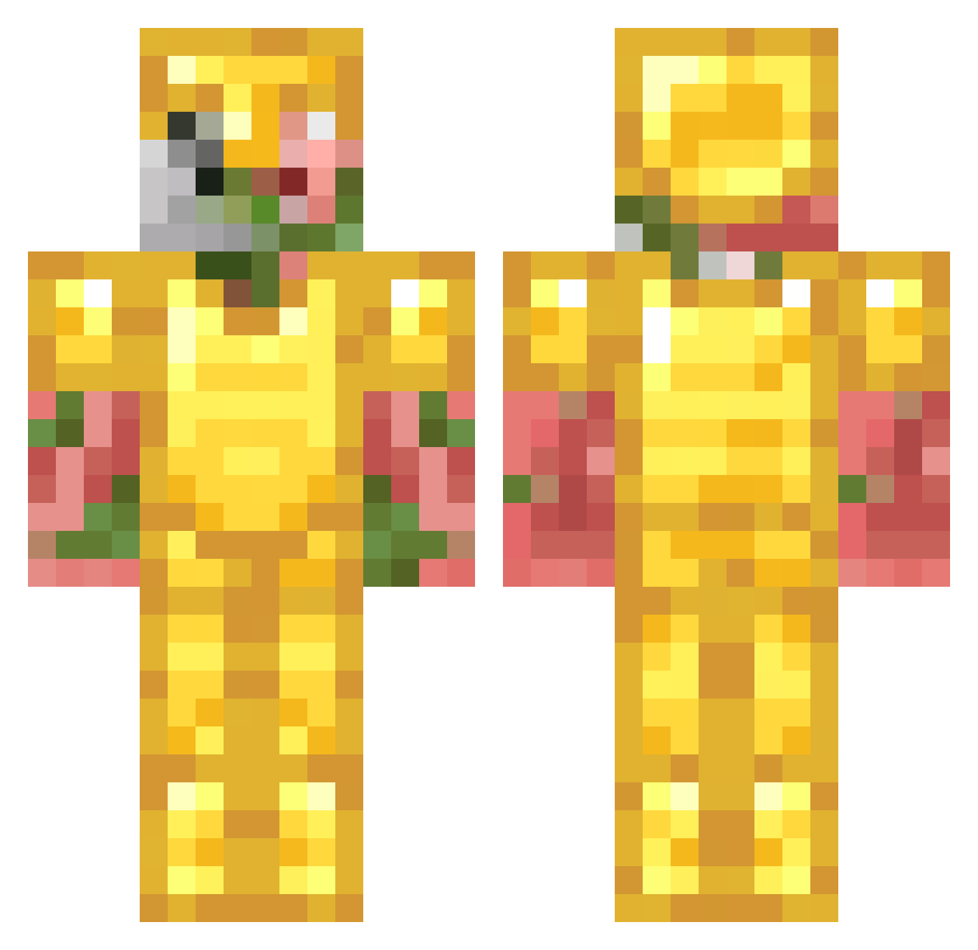plu7 Minecraft skin, front and back view