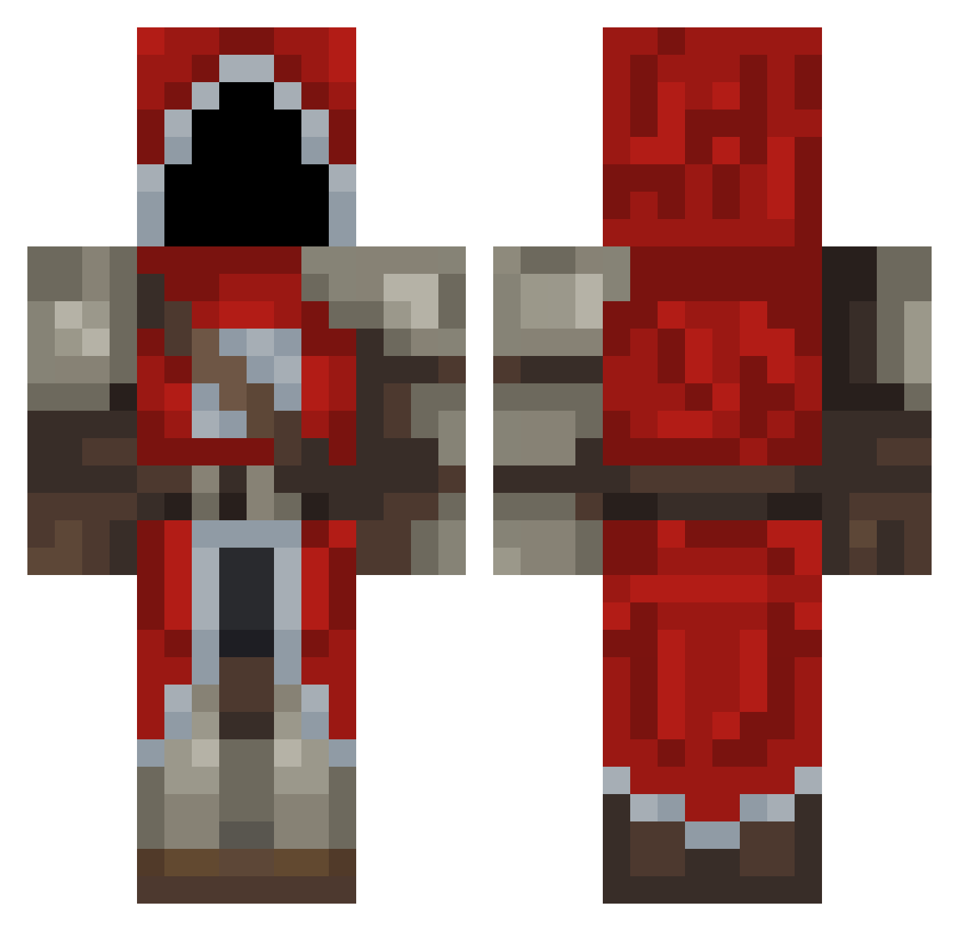 pboca Minecraft skin, front and back view
