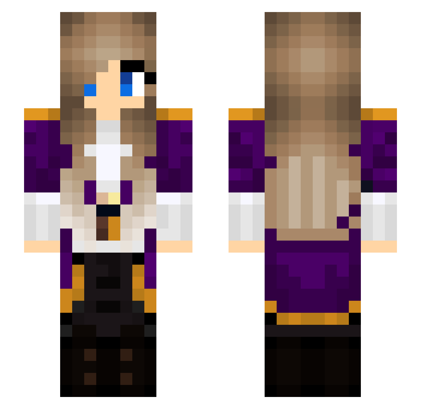 Daglamp Minecraft skin, front and back view