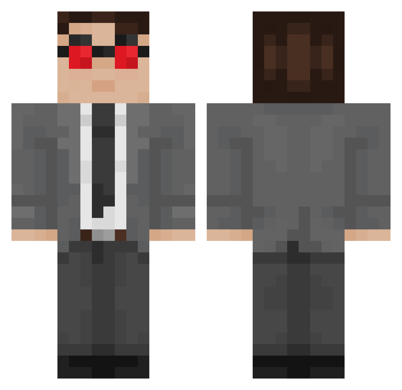 Contractual Minecraft skin, front and back view