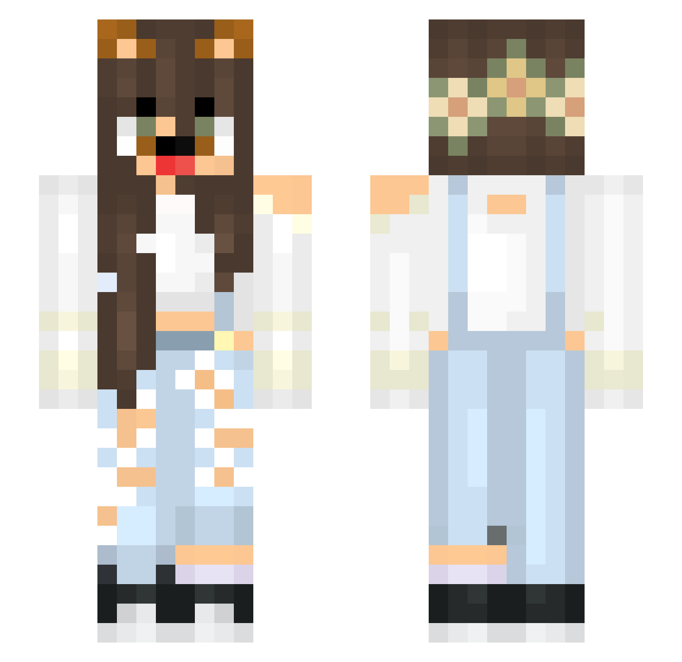 partner_in_time Minecraft skin, front and back view