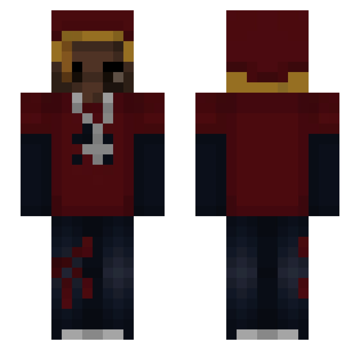WholeLottaChaos Minecraft skin, front and back view