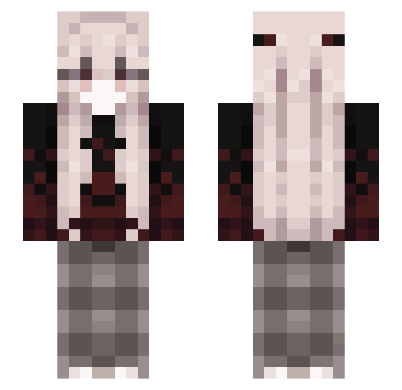 Sh1rayukii Minecraft skin, front and back view