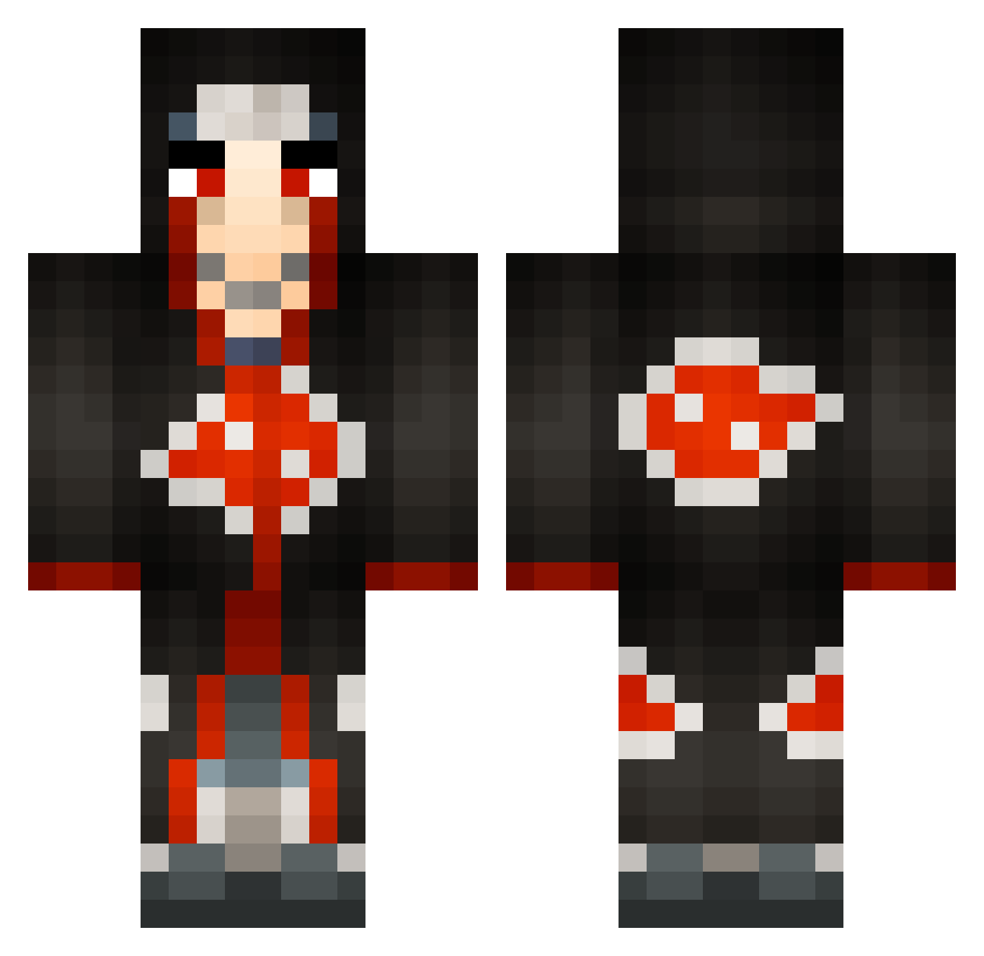 commanderthrash Minecraft skin, front and back view