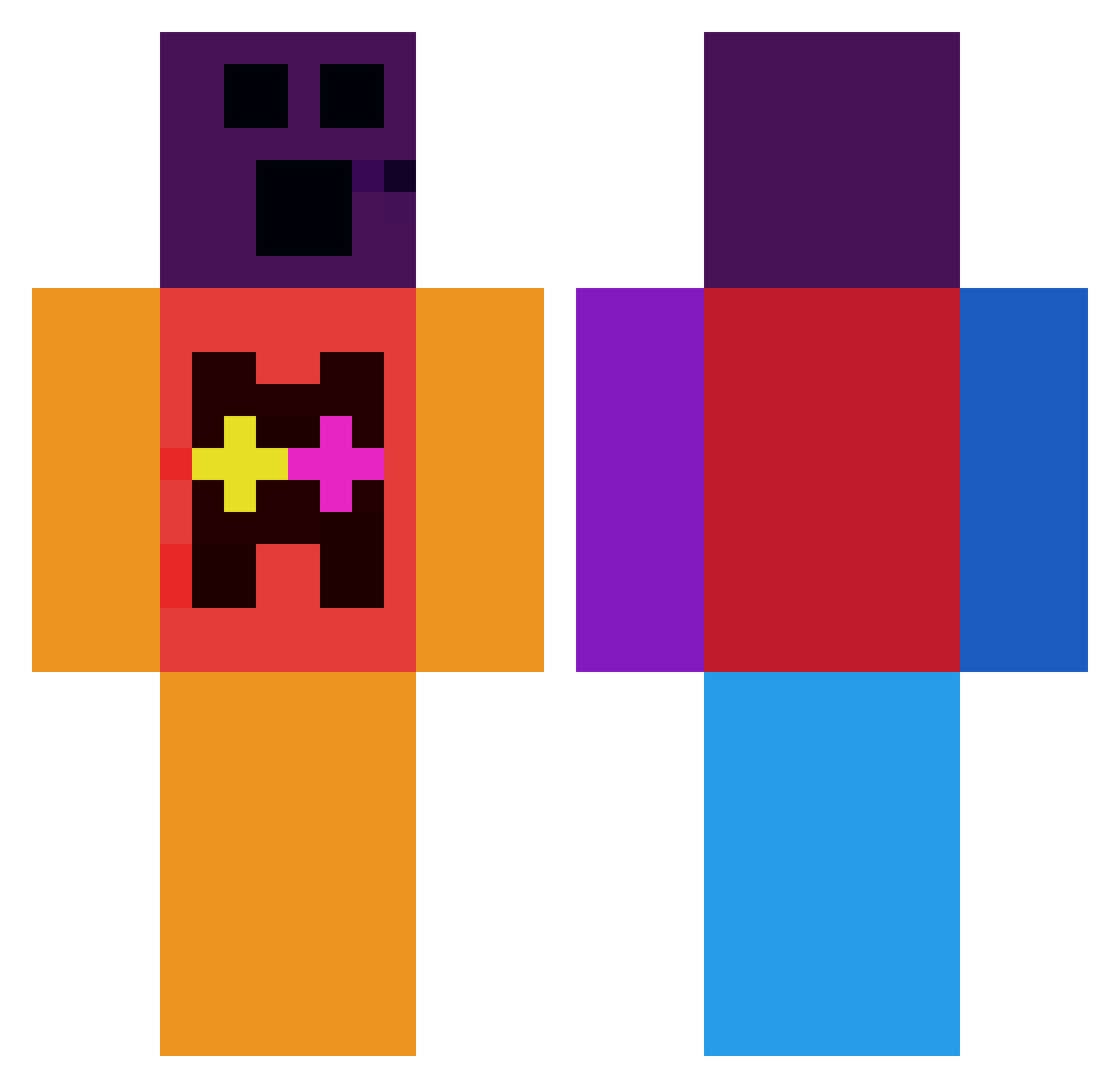 Lawtheguy Minecraft skin, front and back view