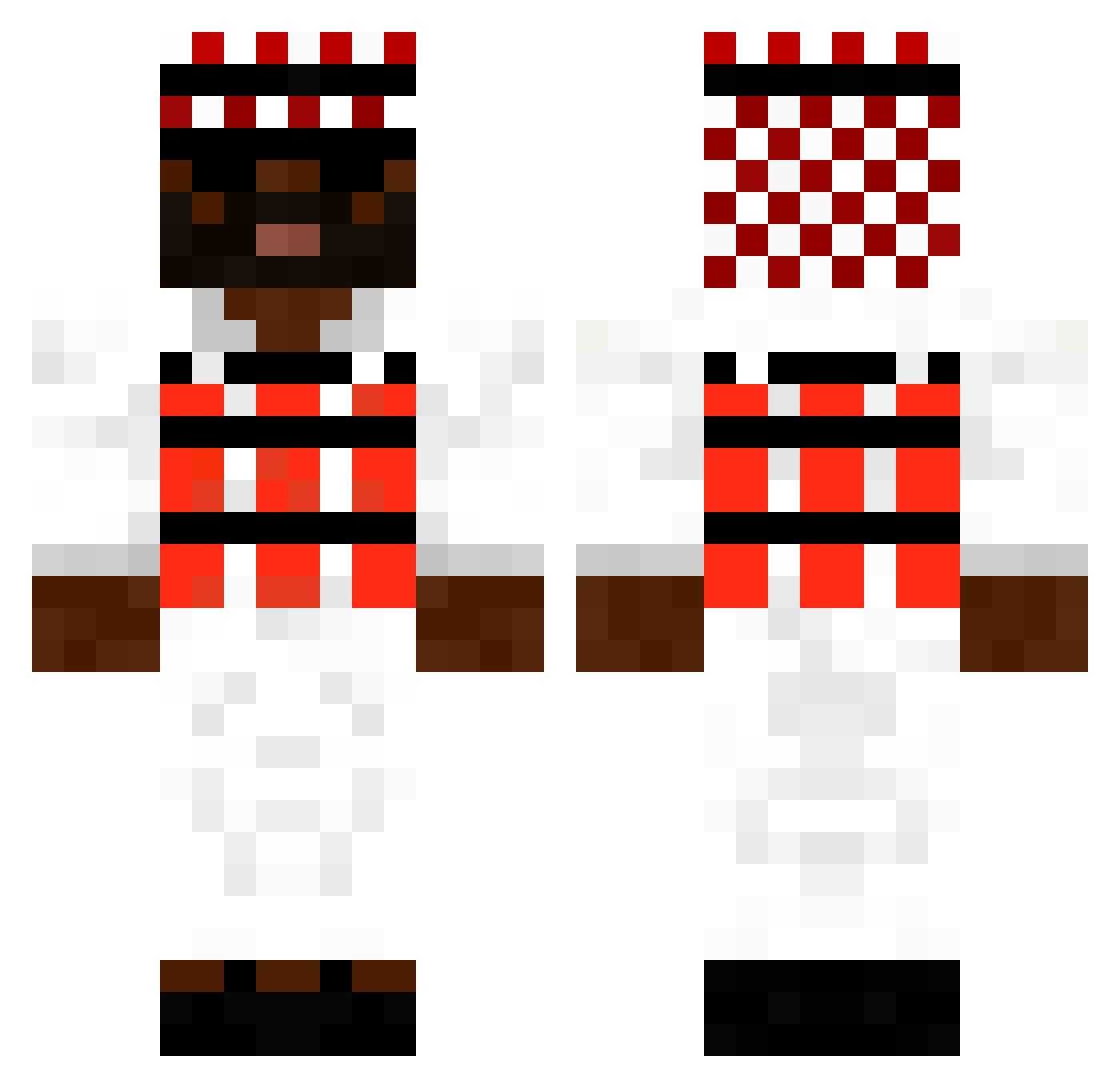 Roman_MTB Minecraft skin, front and back view