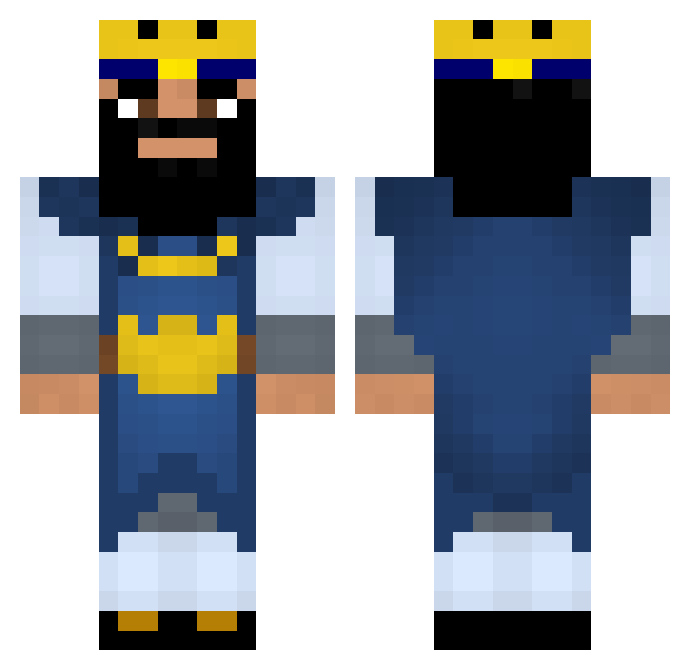 Cooler_Brunnen Minecraft skin, front and back view