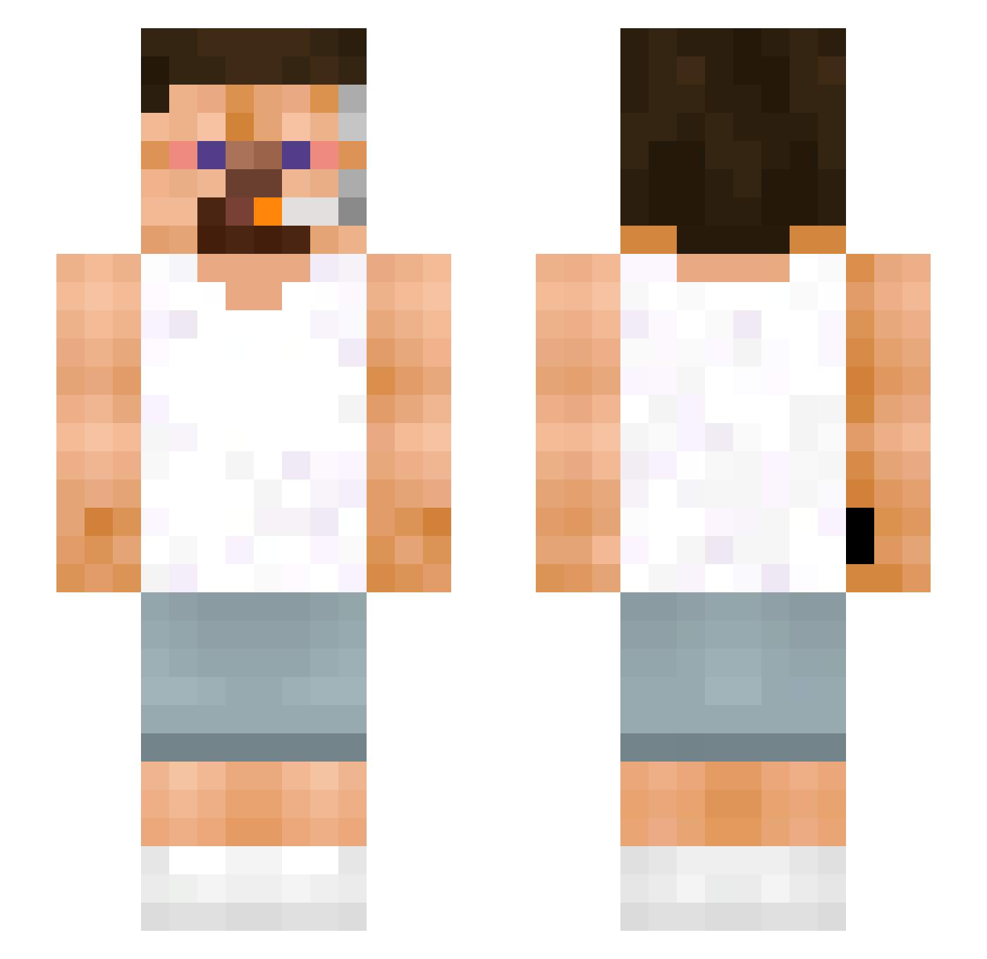 Stigrg Minecraft skin, front and back view
