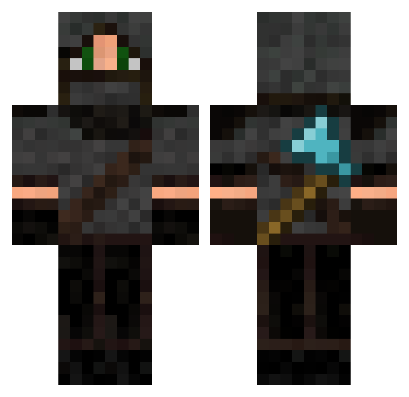 TomahawkMazter58 Minecraft skin, front and back view