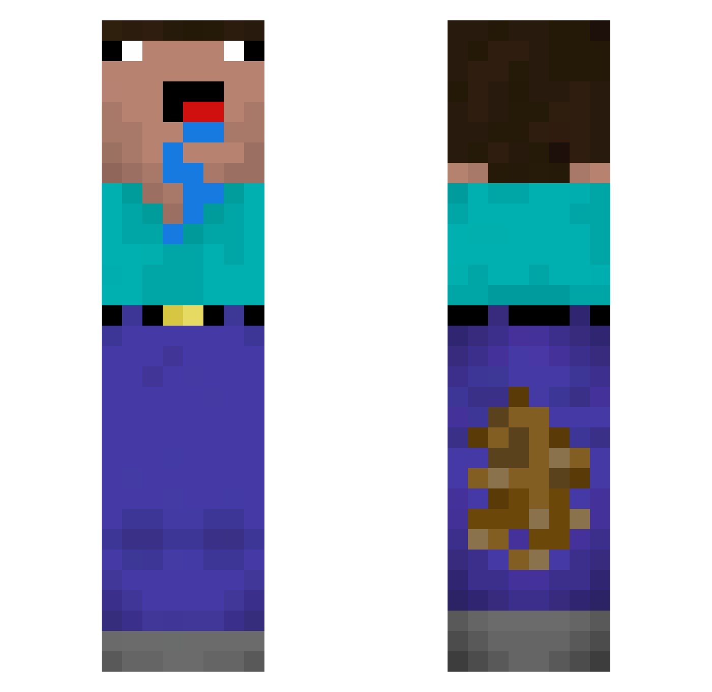 polsehulk Minecraft skin, front and back view