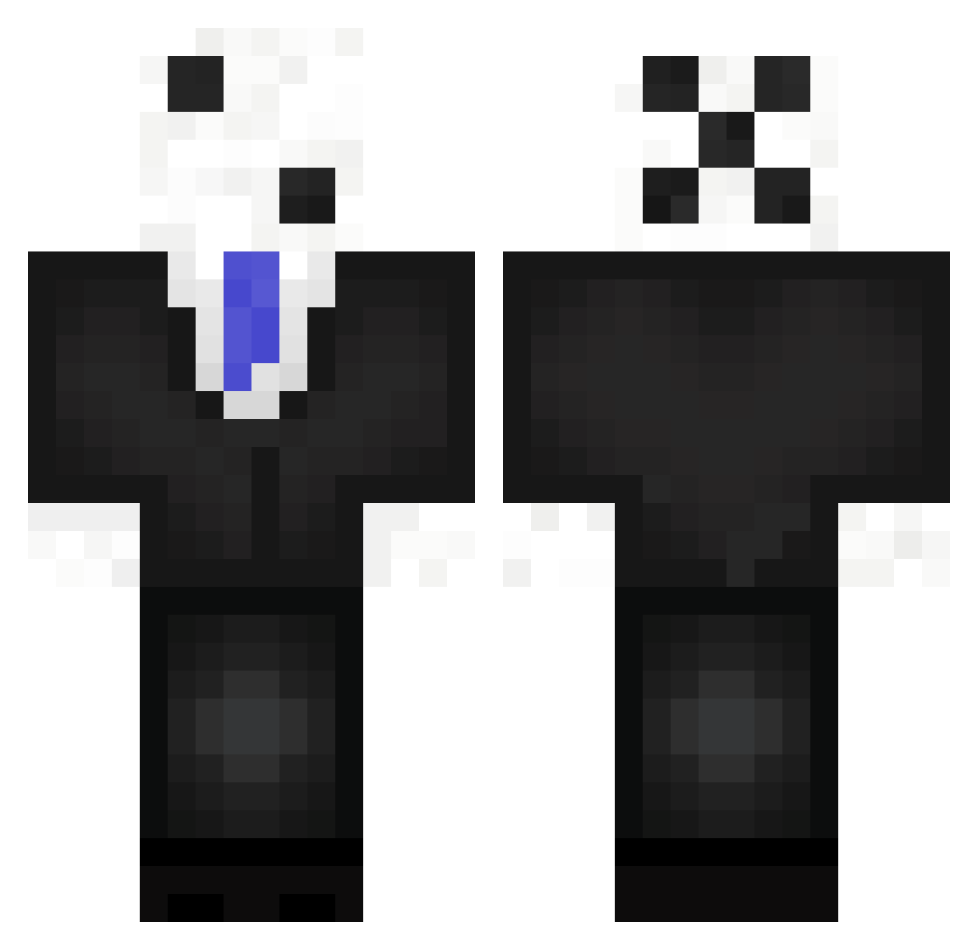 kloovt Minecraft skin, front and back view