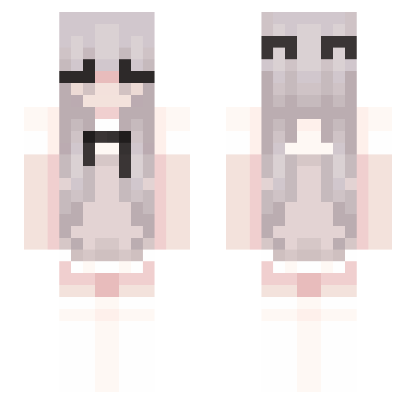 Mifuyuu Minecraft skin, front and back view