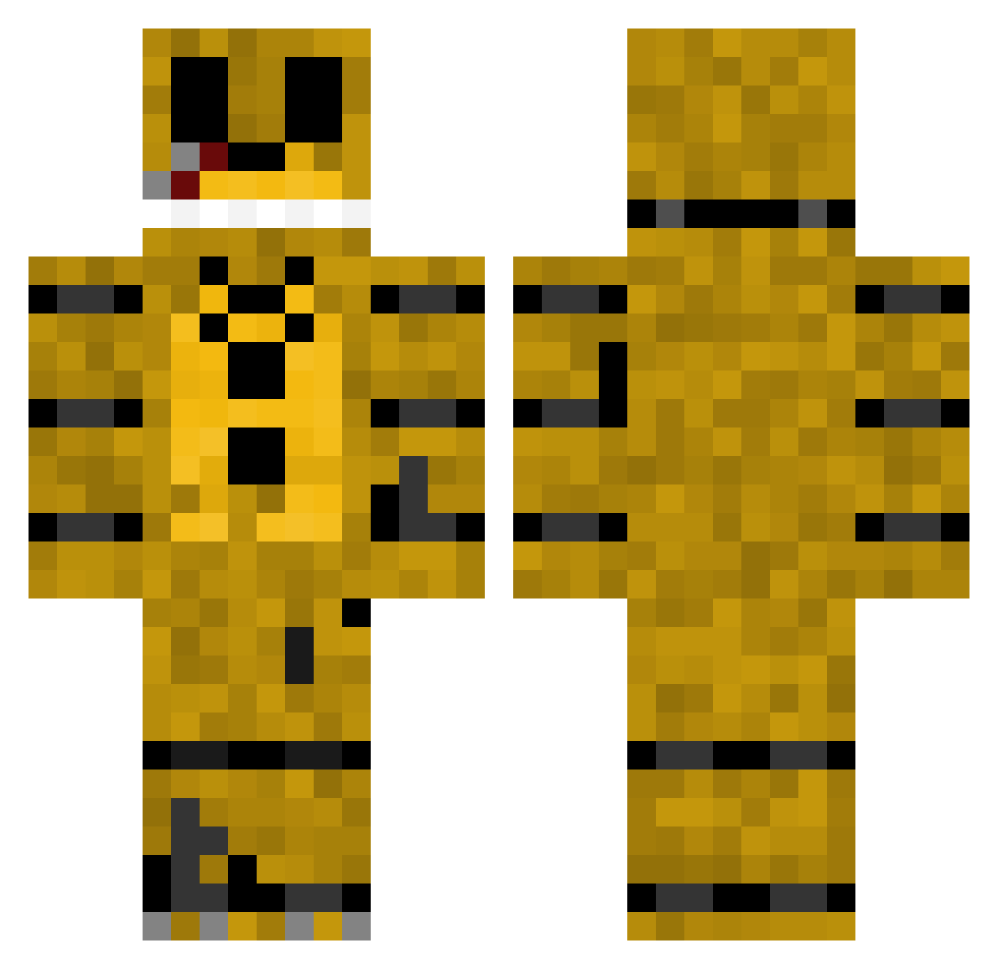 deepwokengod Minecraft skin, front and back view