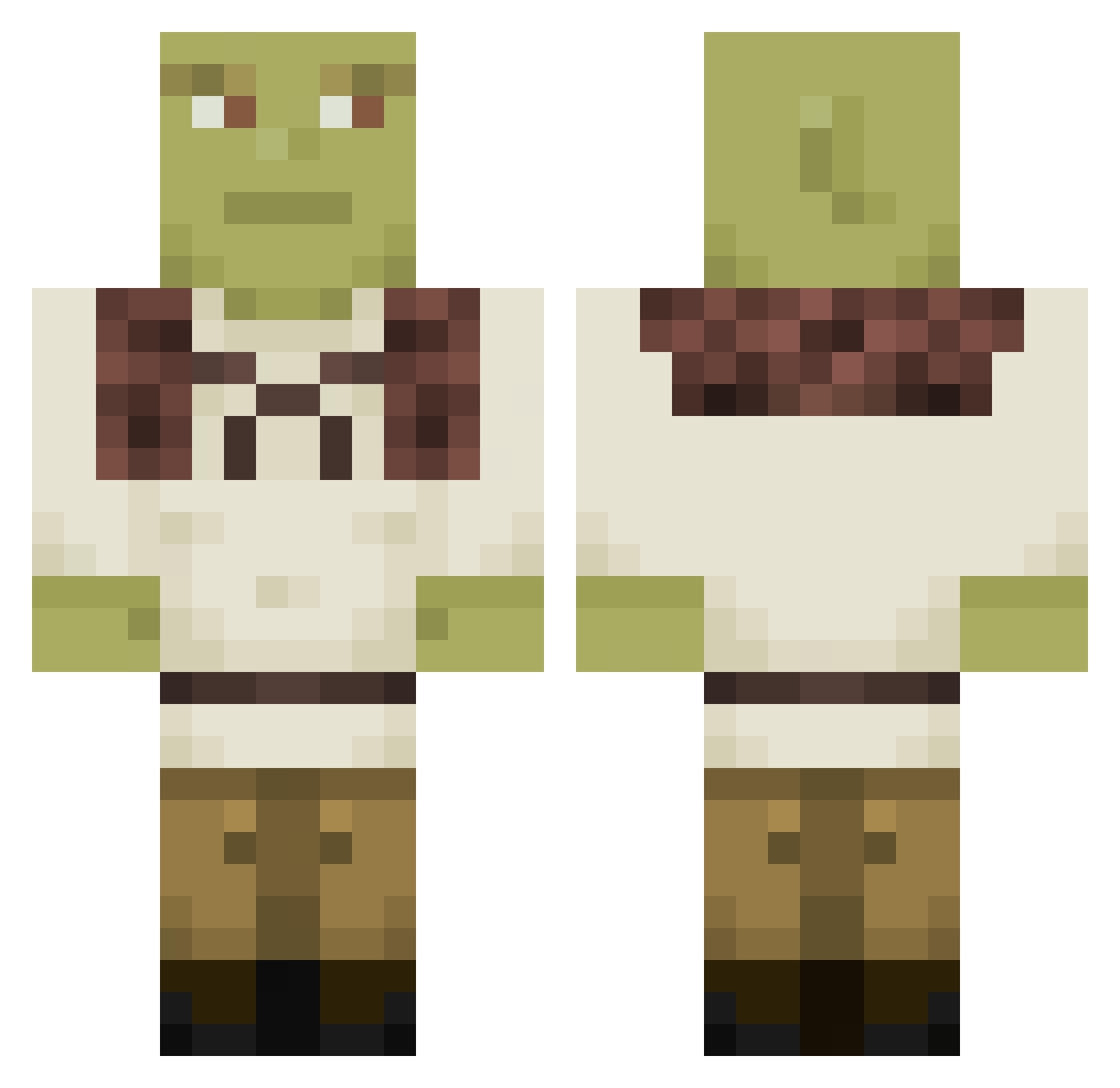 PerrySheepman Minecraft skin, front and back view