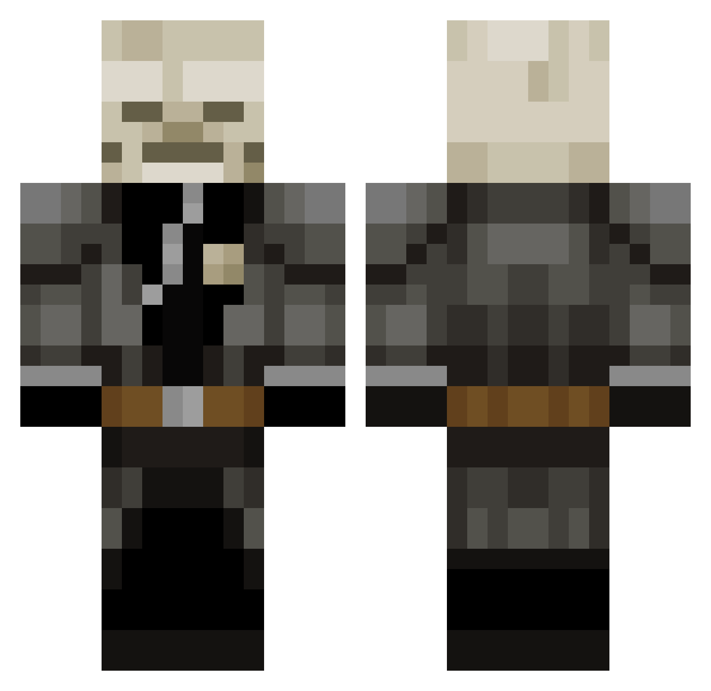 Shadorot Minecraft skin, front and back view