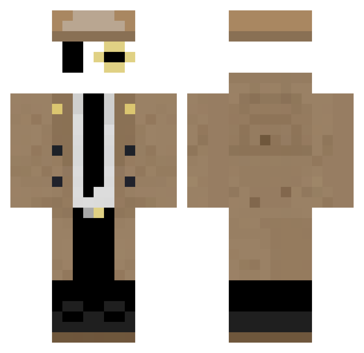 Sebitas271 Minecraft skin, front and back view