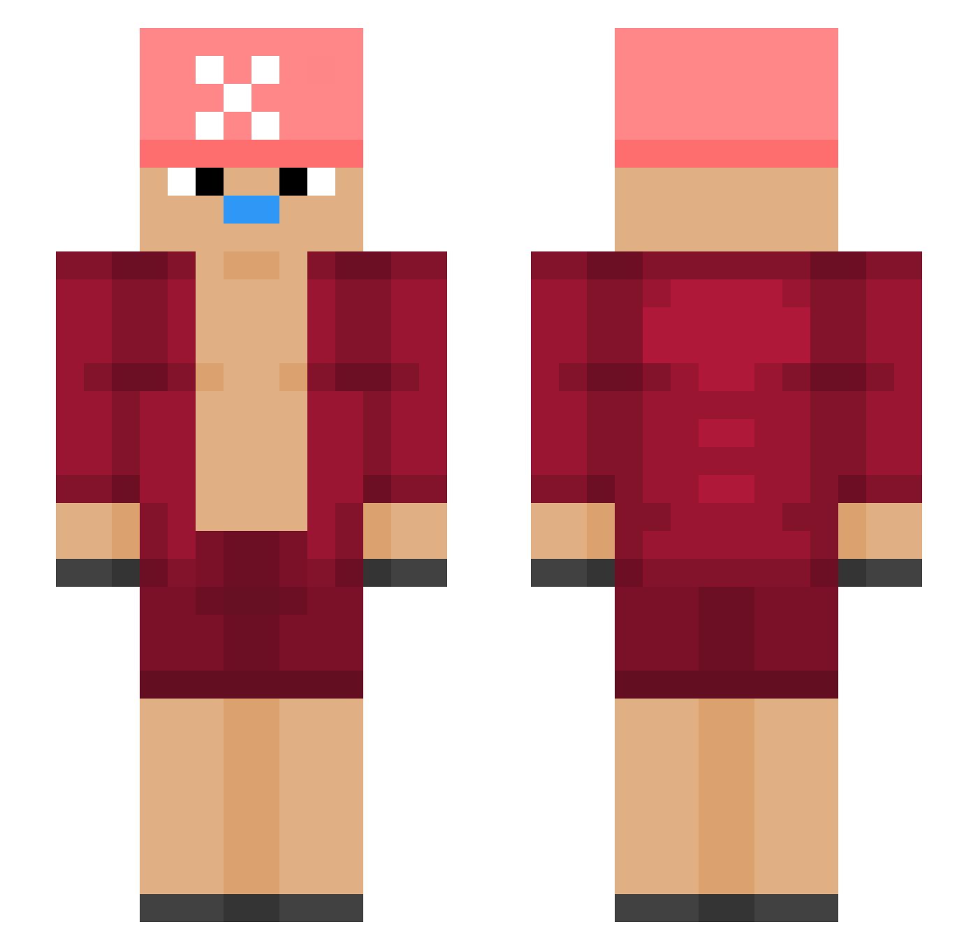 roumpas Minecraft skin, front and back view