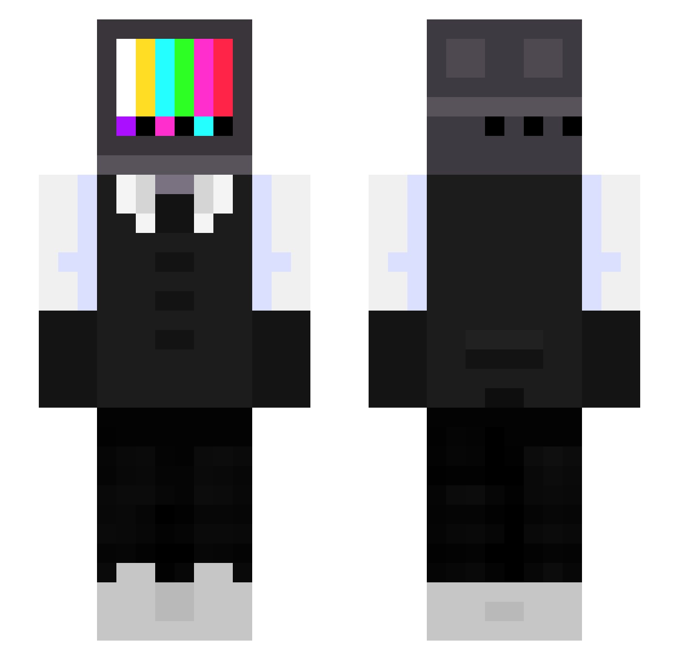 HondaCivicSi Minecraft skin, front and back view