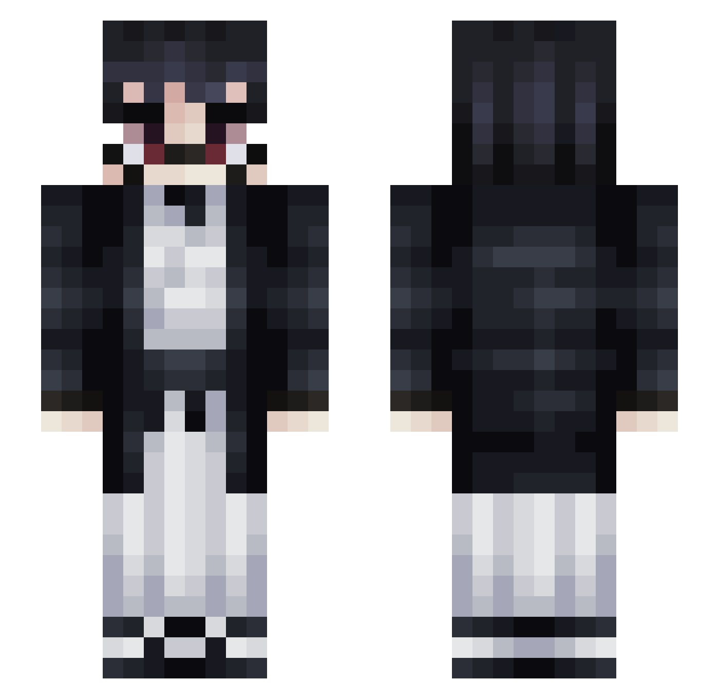 Gambit4real Minecraft skin, front and back view