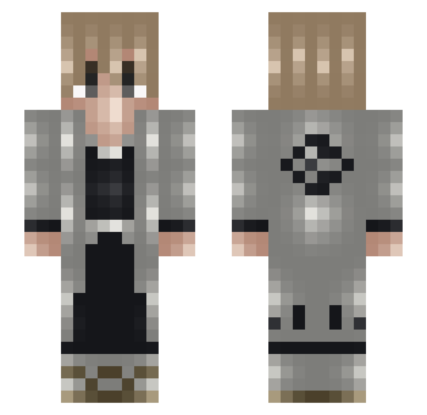 Ender_TAD Minecraft skin, front and back view