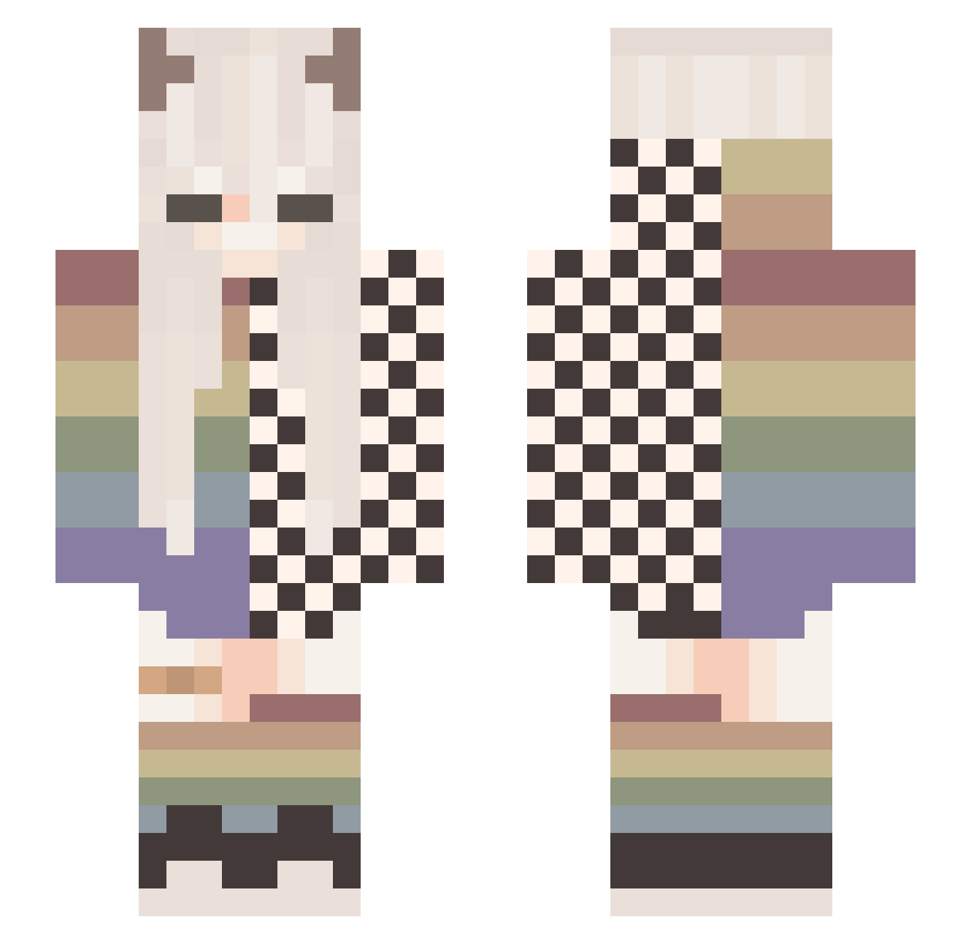 Ihumanspy40 Minecraft skin, front and back view