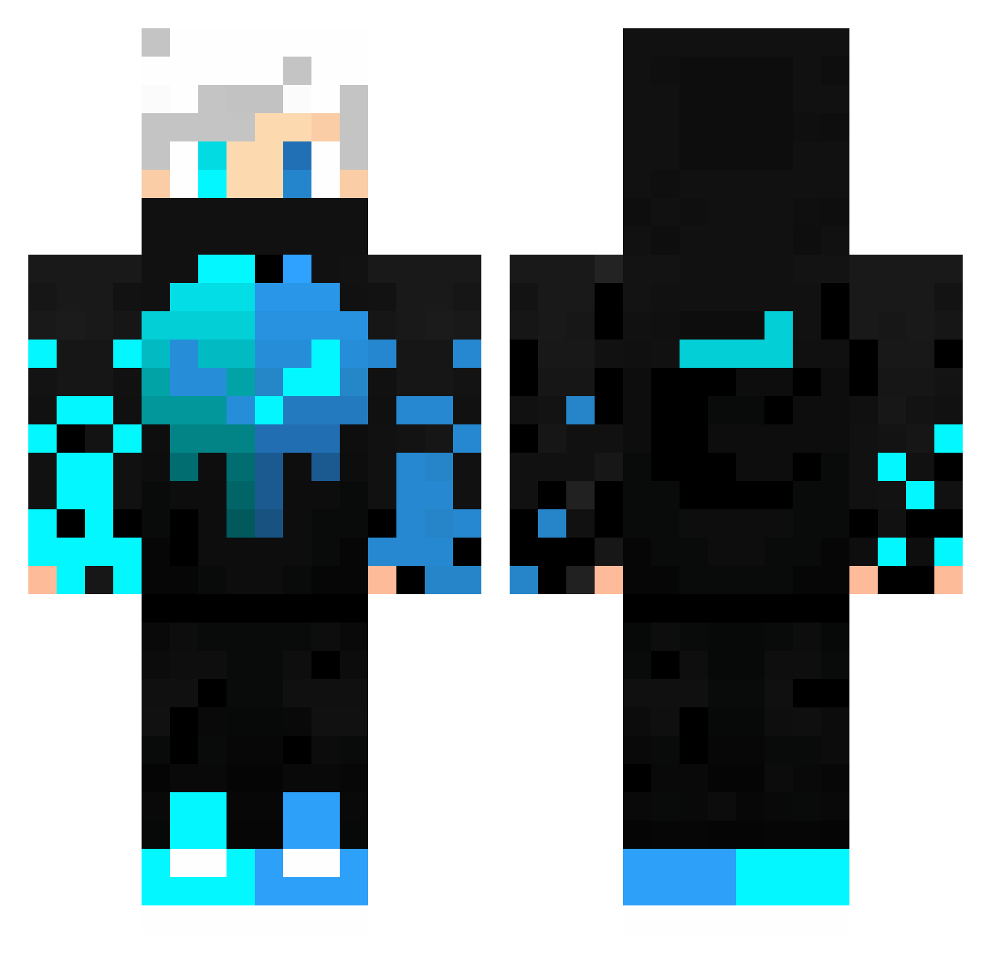 SKMT20 Minecraft skin, front and back view
