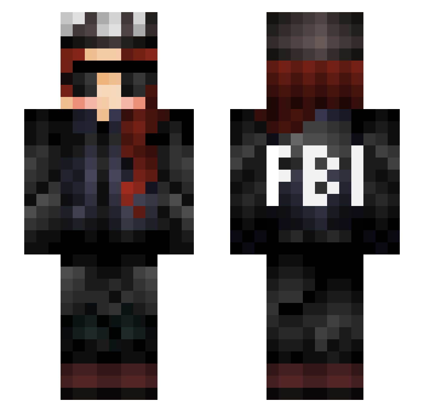 Maskeff Minecraft skin, front and back view