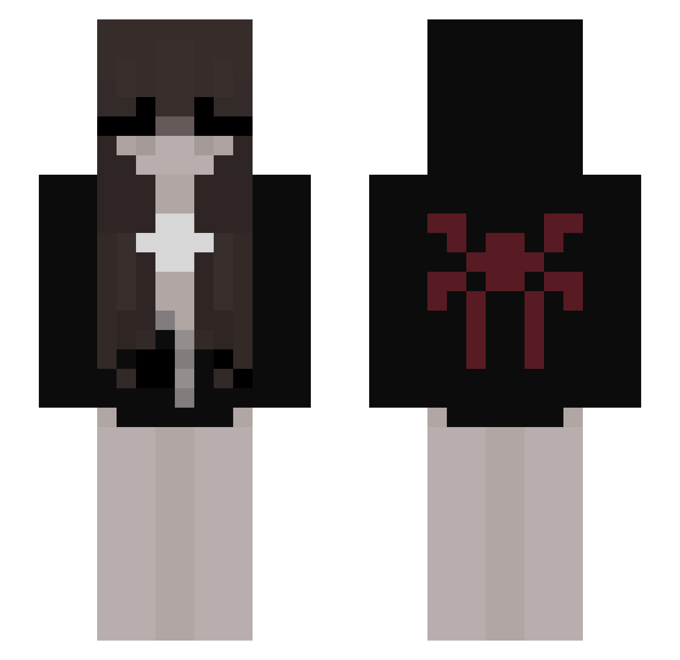 Dummpling Minecraft skin, front and back view
