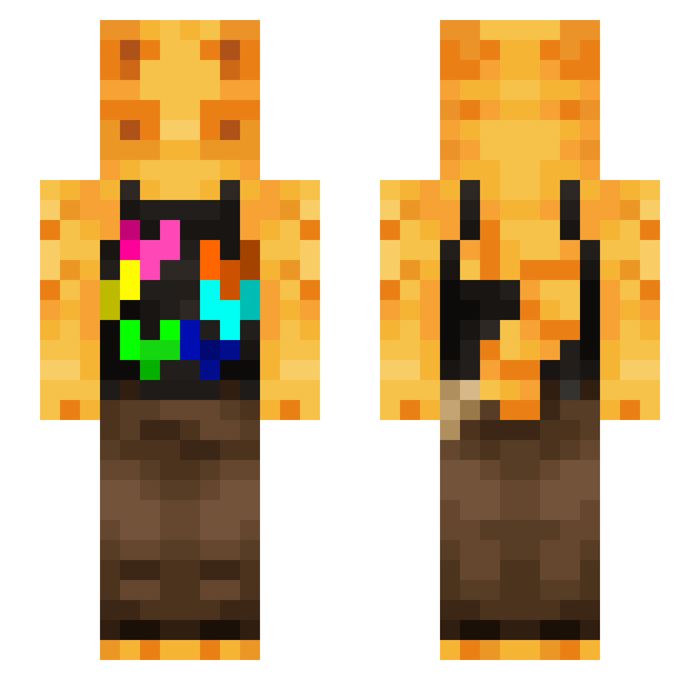 sm1lly Minecraft skin, front and back view