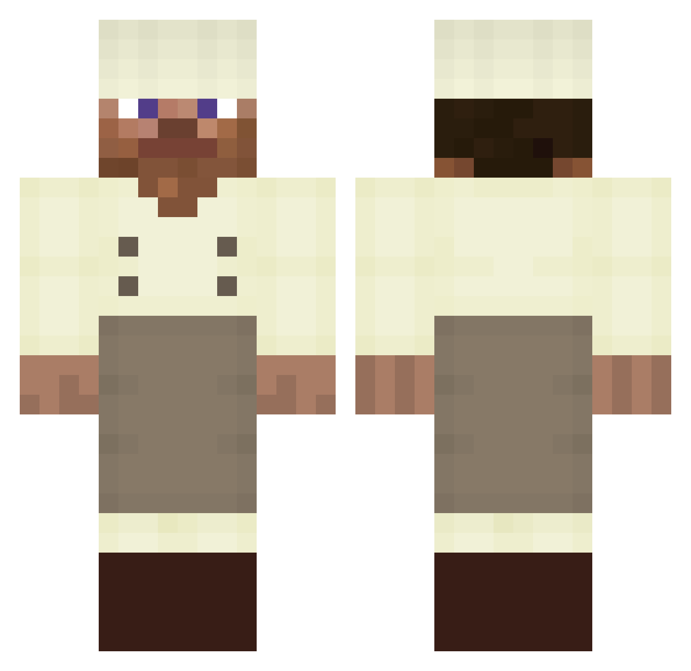 MeroenJeus Minecraft skin, front and back view