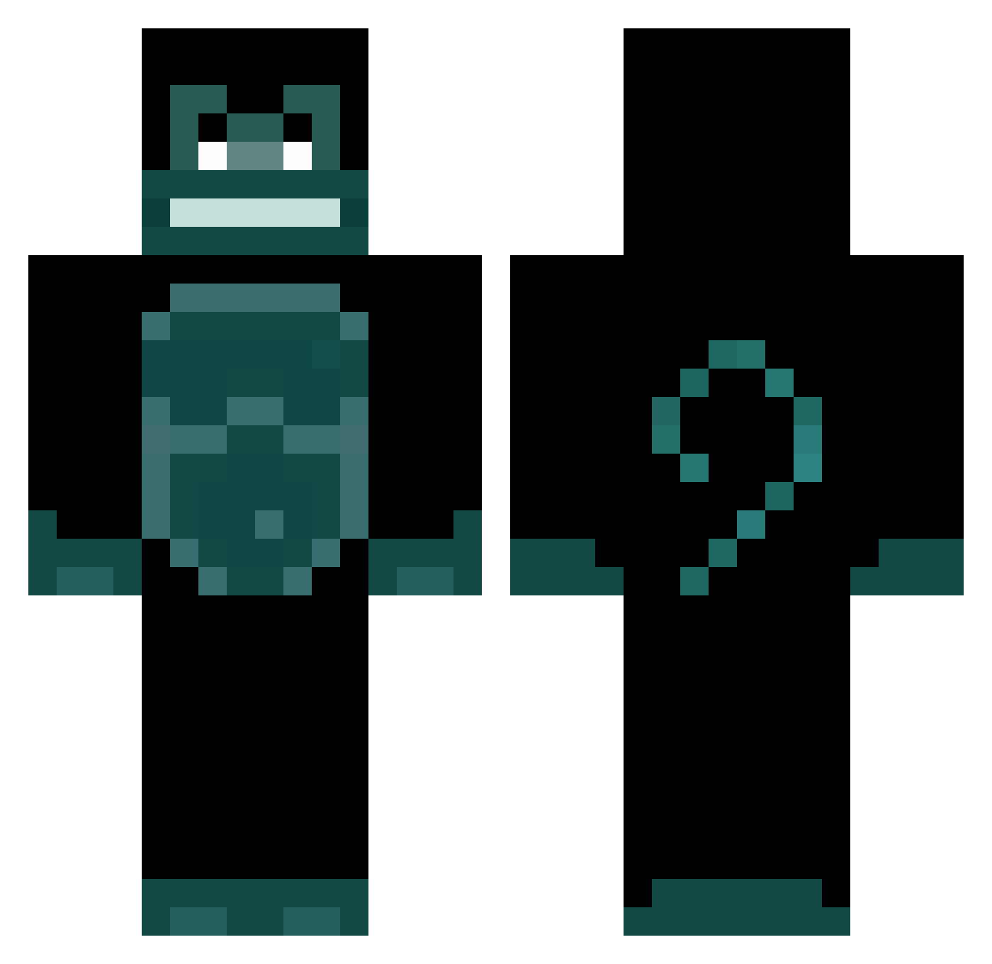 KiluaUchihaAura Minecraft skin, front and back view
