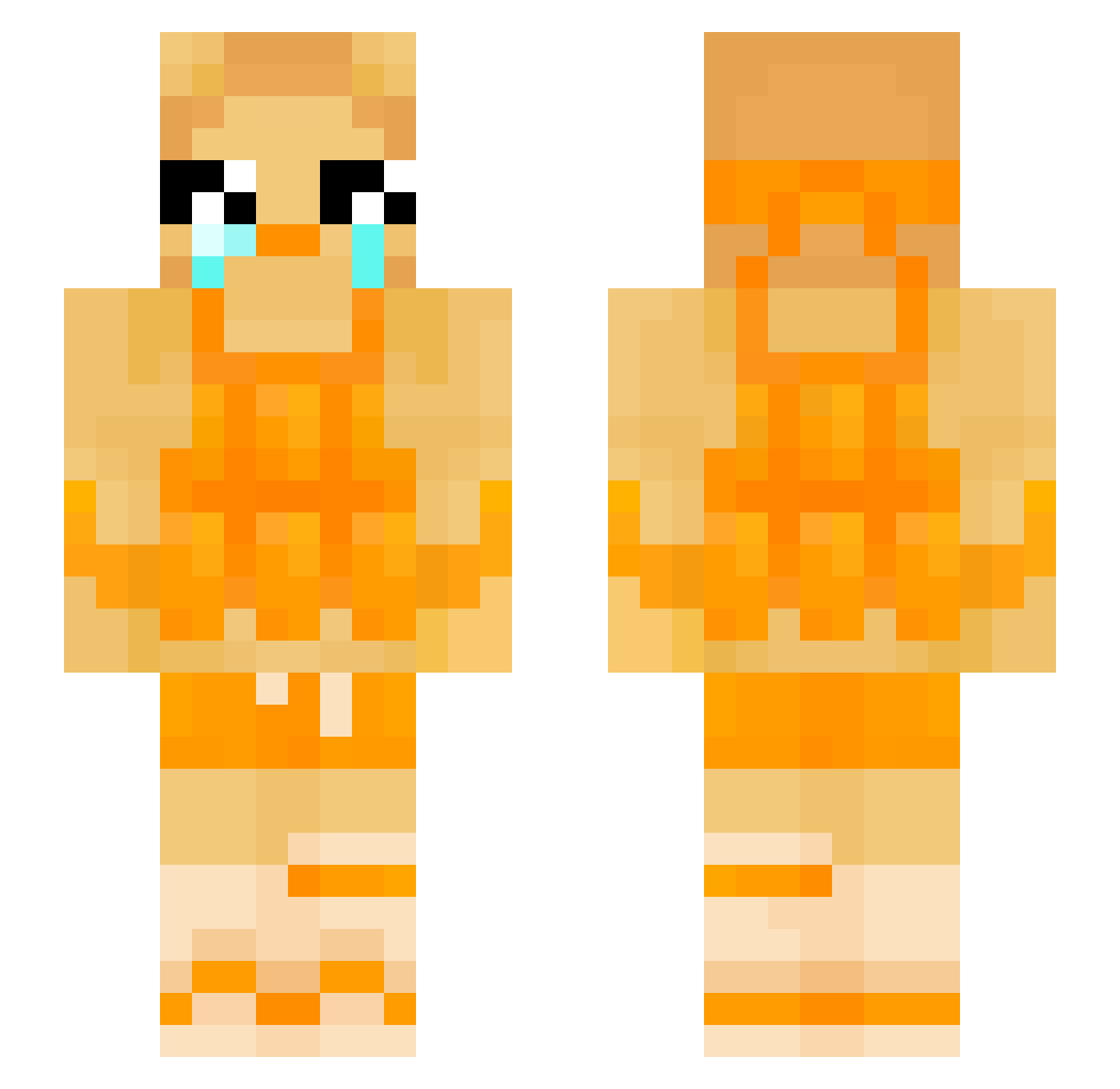 45TX Minecraft skin, front and back view