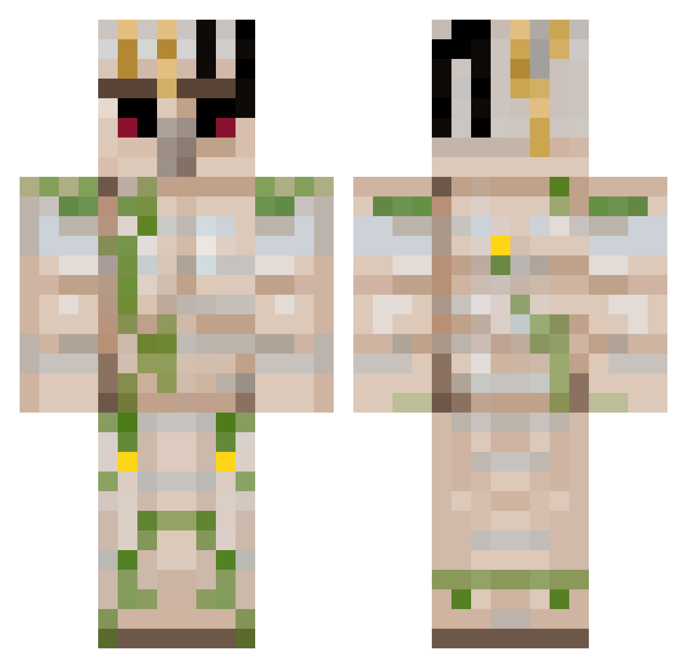 Atien_ Minecraft skin, front and back view