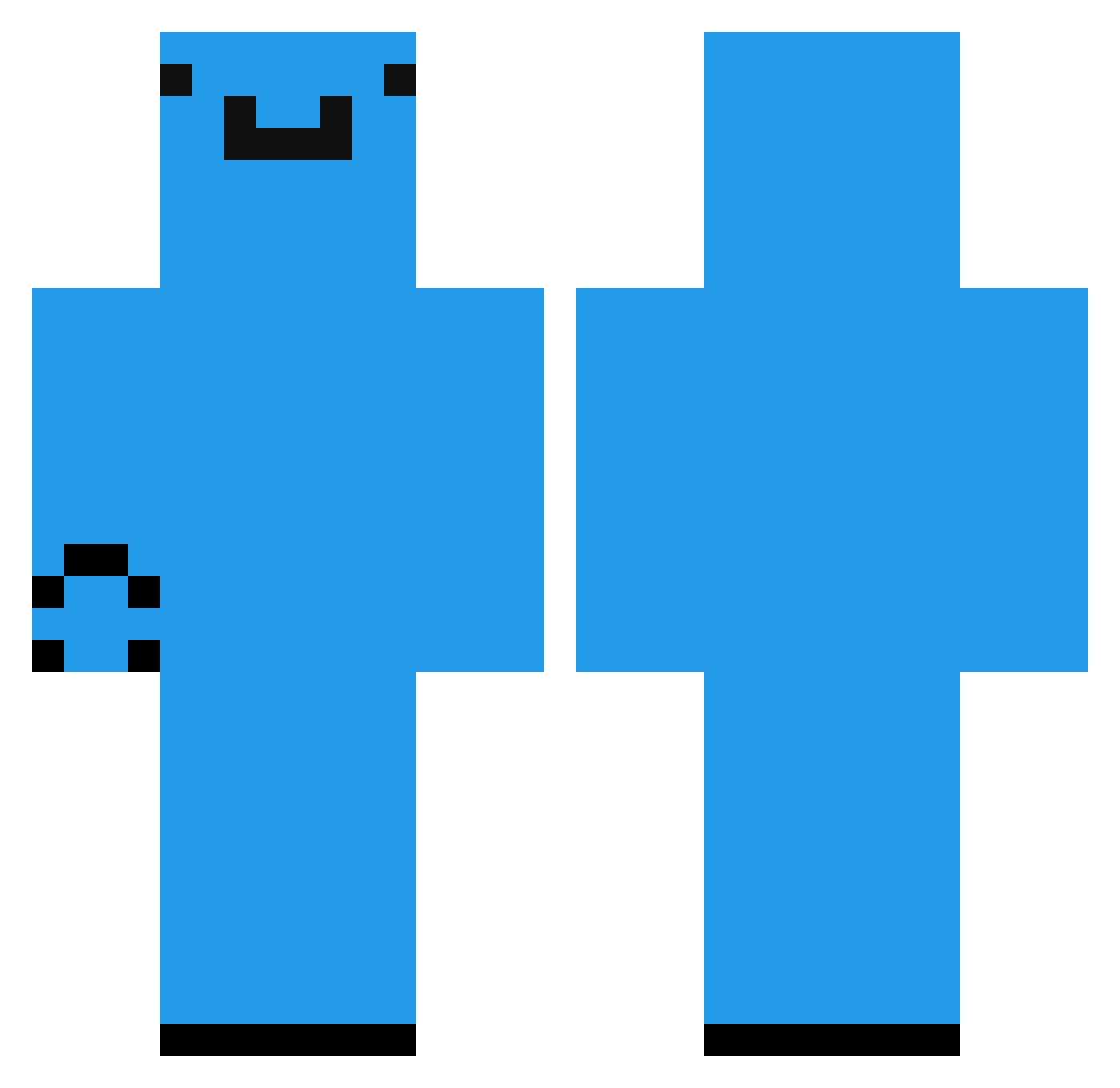 Aymic01 Minecraft skin, front and back view